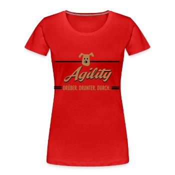 Agility - Frauen Premium Bio T-Shirt - Rot - Vorne - Mia (176cm)