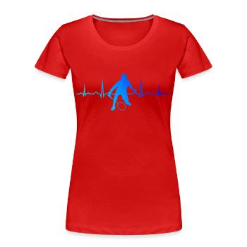 Badminton Masculin Badminton Squash Badminton Féminin - T-shirt bio Premium Femme - rouge - Devant - Mia (176cm)