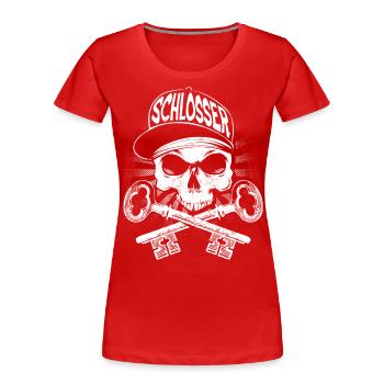 Schlosser - Frauen Premium Bio T-Shirt - Rot - Vorne - Mia (176cm)