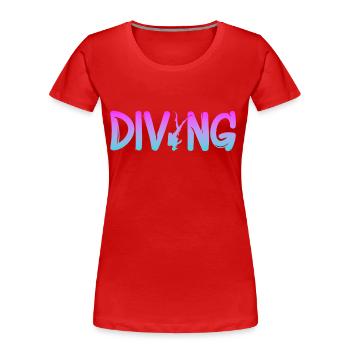 Tauchen Diving - Frauen Premium Bio T-Shirt - Rot - Vorne - Mia (176cm)
