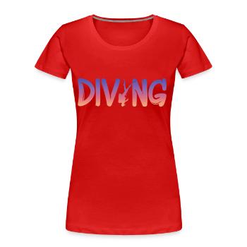 tauchen diving - Frauen Premium Bio T-Shirt - Rot - Vorne - Mia (176cm)