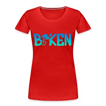 Fahrrad Bike Biker - Frauen Premium Bio T-Shirt - Rot - Vorne - Mia (176cm)