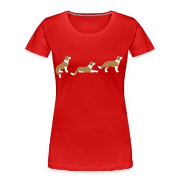 Sitz Platz Steh Border Collie Vektor - Women's Premium Organic T-Shirt - red - Front - Mia (176cm)