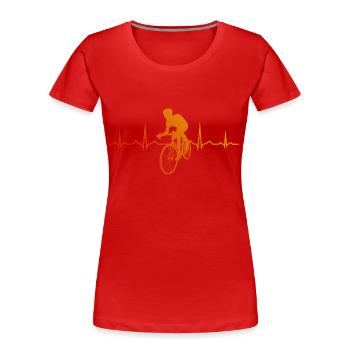 Rennradfahren Rennradfahrer Roadbike Herren - Frauen Premium Bio T-Shirt - Rot - Vorne - Mia (176cm)