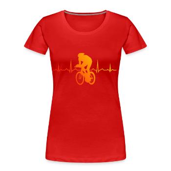 Rennradfahren Damen Rennradfahrer Roadbike - Frauen Premium Bio T-Shirt - Rot - Vorne - Mia (176cm)