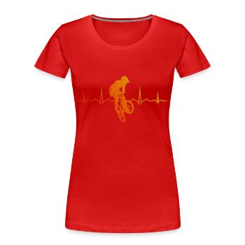 Damen bmx Radfahren bmx fahrrad bmx jungen - Frauen Premium Bio T-Shirt - Rot - Vorne - Mia (176cm)