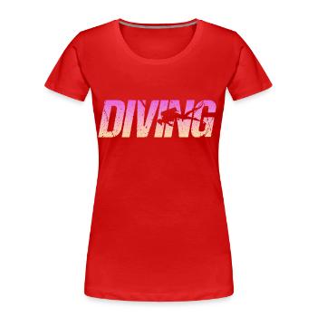 Tauchen Diving - Frauen Premium Bio T-Shirt - Rot - Vorne - Mia (176cm)