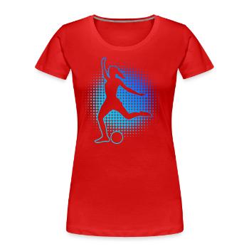 Fussballspielen Herren Fussballspieler Fussballer - Frauen Premium Bio T-Shirt - Rot - Vorne - Mia (176cm)