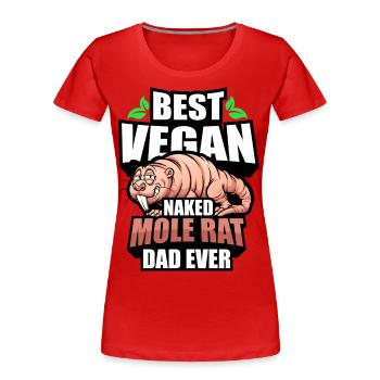 Rat taupe nu végétalien - T-shirt bio Premium Femme - rouge - Devant - Mia (176cm)