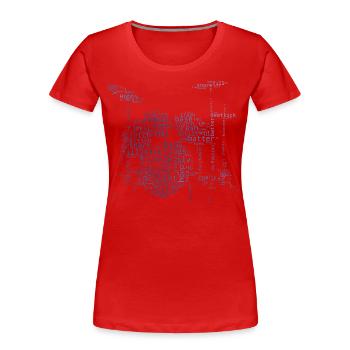 Batteur Homme Batteur Batteur Batteur - T-shirt bio Premium Femme - rouge - Devant - Mia (176cm)