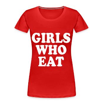 Girls who eat - Frauen Premium Bio T-Shirt - Rot - Vorne - Mia (176cm)