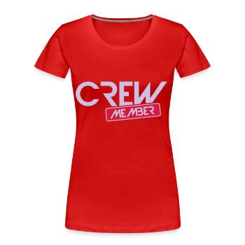 crew member - Women's Premium Organic T-Shirt - red - Front - Mia (176cm)