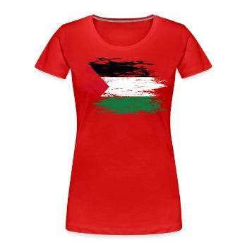 Palästina Flagge used - Frauen Premium Bio T-Shirt - Rot - Vorne - Mia (176cm)
