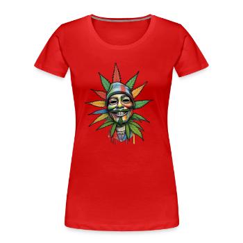 Grinning Greens Das Happy High mit Stil - Frauen Premium Bio T-Shirt - Rot - Vorne - Mia (176cm)
