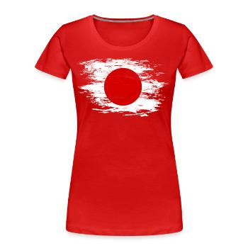 Drapeau japonais utilisé - T-shirt bio Premium Femme - rouge - Devant - Mia (176cm)