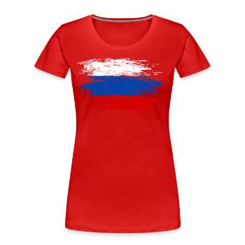 Drapeau russe utilisé - T-shirt bio Premium Femme - rouge - Devant - Mia (176cm)
