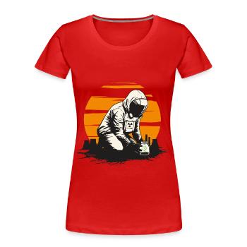 Nuclear Revival - Women's Premium Organic T-Shirt - red - Front - Mia (176cm)