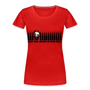 cooler Gaming Panda Nerd Patronen Shooter Gamer - Frauen Premium Bio T-Shirt - Rot - Vorne - Mia (176cm)