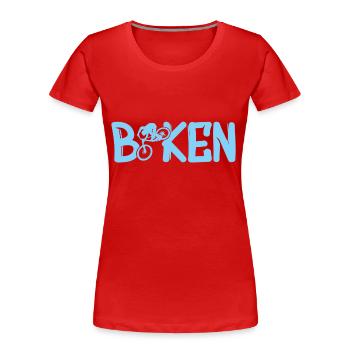 biken - Frauen Premium Bio T-Shirt - Rot - Vorne - Mia (176cm)