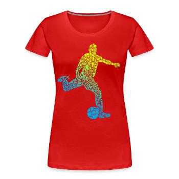 Symboles de football Joueur de football Garçons Joueurs de football - T-shirt bio Premium Femme - rouge - Devant - Mia (176cm)