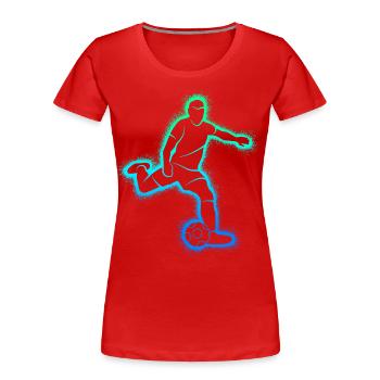 Joueur De Football Joueur De Football Garçons - T-shirt bio Premium Femme - rouge - Devant - Mia (176cm)
