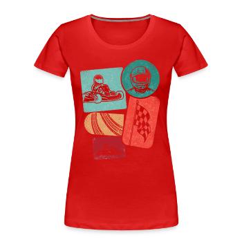Kart Rennen Gokart Kartsport Jungen Kinder Go-Kart - Frauen Premium Bio T-Shirt - Rot - Vorne - Mia (176cm)