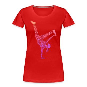 Breakdance Breakdancer Femmes Filles Breakdance - T-shirt bio Premium Femme - rouge - Devant - Mia (176cm)