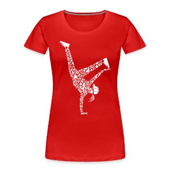 Breakdance Breakdancer Filles Femmes Breakdance - T-shirt bio Premium Femme - rouge - Devant - Mia (176cm)