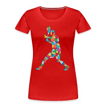 Joueurs de tennis Entraîneurs de tennis Garçons Joueurs de tennis - T-shirt bio Premium Femme - rouge - Devant - Mia (176cm)