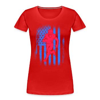 American Football USA Jungen Herren Football - Frauen Premium Bio T-Shirt - Rot - Vorne - Mia (176cm)