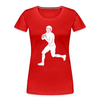 American Football Player Silhouette Football - Women's Premium Organic T-Shirt - red - Front - Mia (176cm)