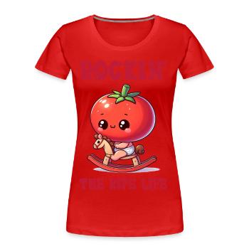 Secouer la vie mûre - T-shirt bio Premium Femme - rouge - Devant - Mia (176cm)