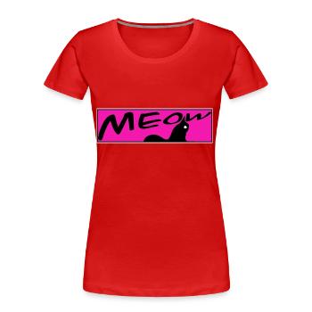 süße Katze MEOW Katzen Kater Miezekatze - Frauen Premium Bio T-Shirt - Rot - Vorne - Mia (176cm)