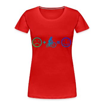 Men's MTB Mountain Biker Cycling Women - Women's Premium Organic T-Shirt - red - Front - Mia (176cm)