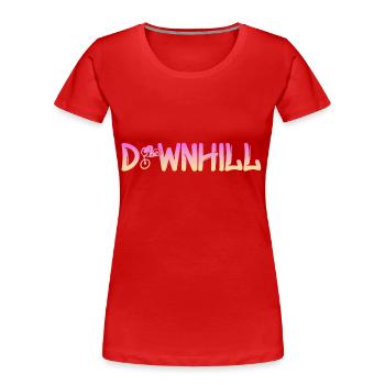 Downhill mit Biker - Frauen Premium Bio T-Shirt - Rot - Vorne - Mia (176cm)
