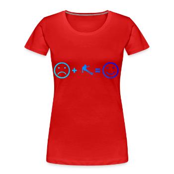 Winter Sports Skiing Skiers Women - Women's Premium Organic T-Shirt - red - Front - Mia (176cm)