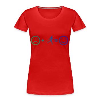 Damen Nordic Walker Walken Herren Nordic Walking - Frauen Premium Bio T-Shirt - Rot - Vorne - Mia (176cm)