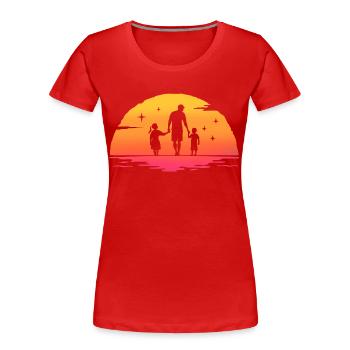 Father and daughter - father and son, father son and daughter - Women's Premium Organic T-Shirt - red - Front - Mia (176cm)