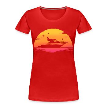 Sonnenaufgang Yacht Marine Schiff Boot Yachting - Frauen Premium Bio T-Shirt - Rot - Vorne - Mia (176cm)