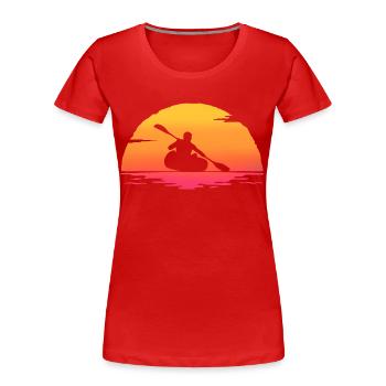 Sonnenaufgang Kanu Kanu Kajak Paddel Kajak - Frauen Premium Bio T-Shirt - Rot - Vorne - Mia (176cm)
