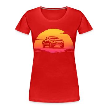 sunrise pick up t-shirt voiture tout-terrain - T-shirt bio Premium Femme - rouge - Devant - Mia (176cm)