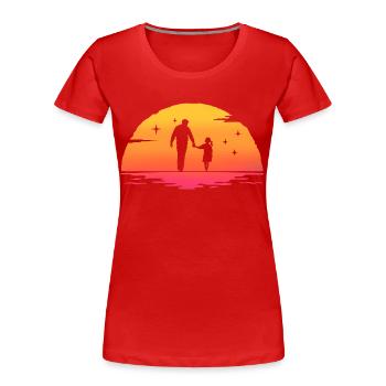 Sonnenaufgang Vater und Tochter Geschenk Vater und Tochter - Frauen Premium Bio T-Shirt - Rot - Vorne - Mia (176cm)