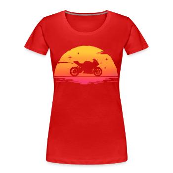 Motorrad Sportbike Motorrad Motorrad T-Shirt - Frauen Premium Bio T-Shirt - Rot - Vorne - Mia (176cm)