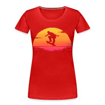 Sunrise Skate Skater cadeau skateboard - T-shirt bio Premium Femme - rouge - Devant - Mia (176cm)