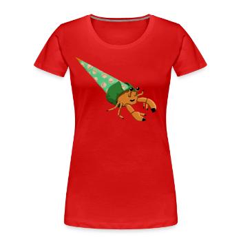 Cône d’école de bernard-l’ermite - T-shirt bio Premium Femme - rouge - Devant - Mia (176cm)