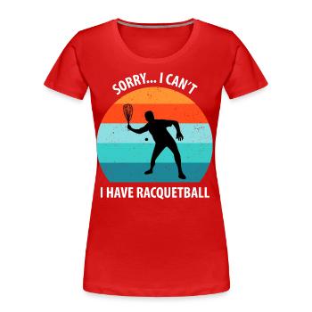 Racqueetball - Women's Premium Organic T-Shirt - red - Front - Mia (176cm)
