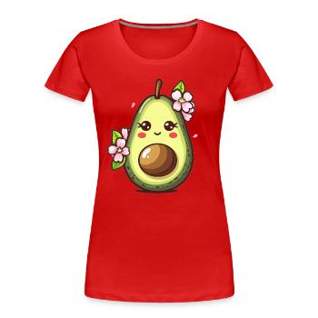 Aesthetic Avocado Fruit - Women's Premium Organic T-Shirt - red - Front - Mia (176cm)