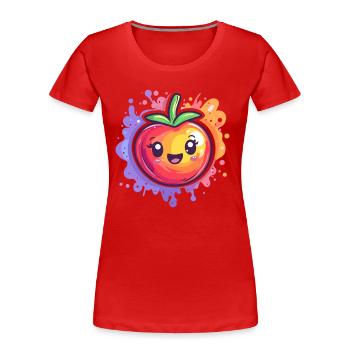 Tomate avec éclaboussure - T-shirt bio Premium Femme - rouge - Devant - Mia (176cm)