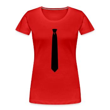 Krawatte - Frauen Premium Bio T-Shirt - Rot - Vorne - Mia (176cm)