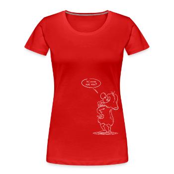 Wer bist du - Wer bist du? - ♀ weiß - Frauen Premium Bio T-Shirt - Rot - Vorne - Mia (176cm)